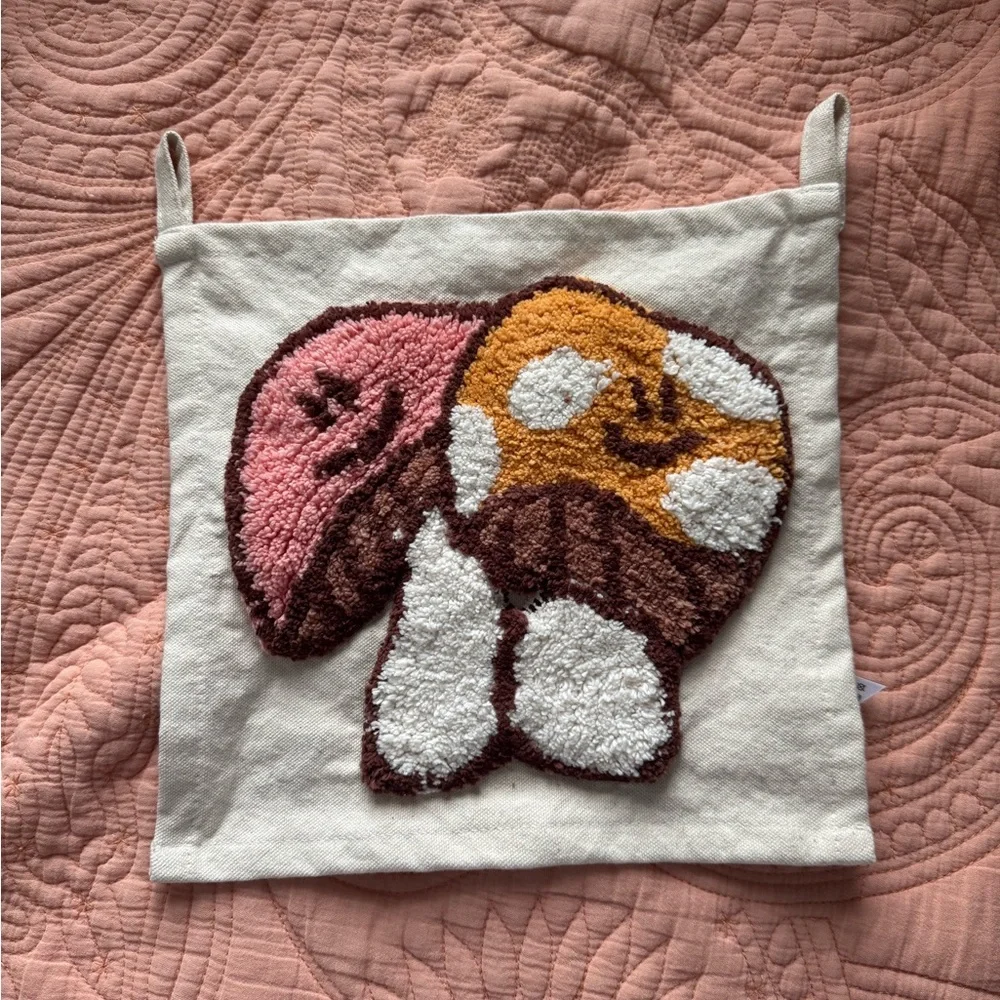 Urban Outfitters Pink Orange Mushroom Mini Tapesty